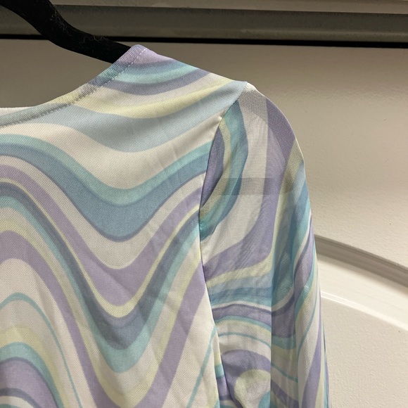 NWOT Madden NYC Sheer Corset Ruched Top - Picture 6 of 9